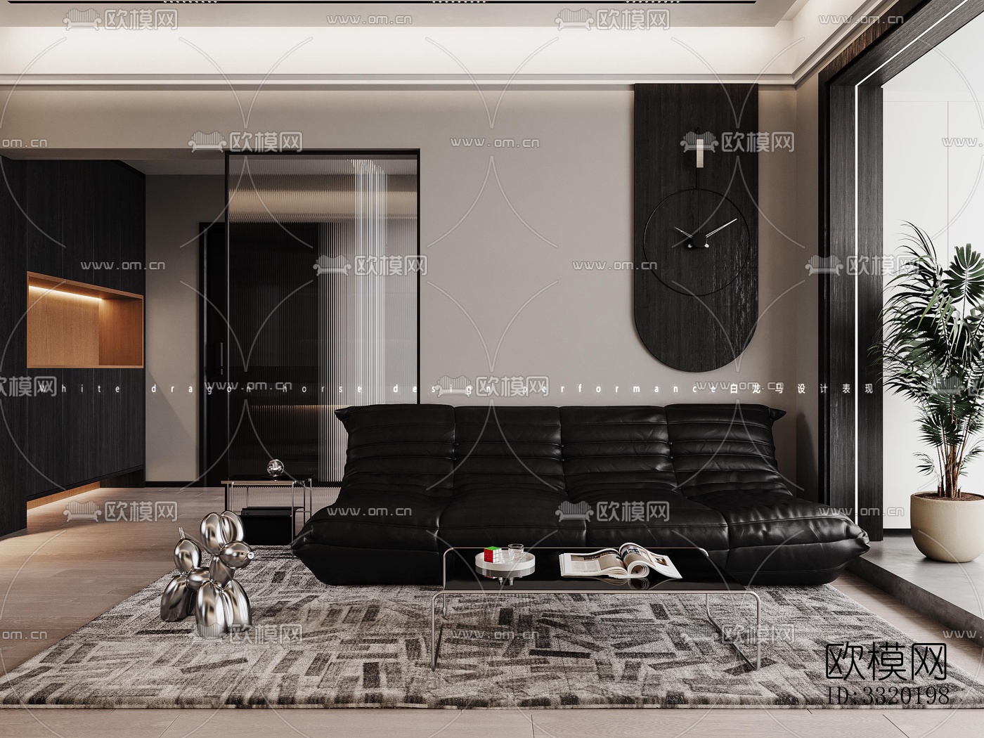 现代客厅效果图下载（渲染图1）