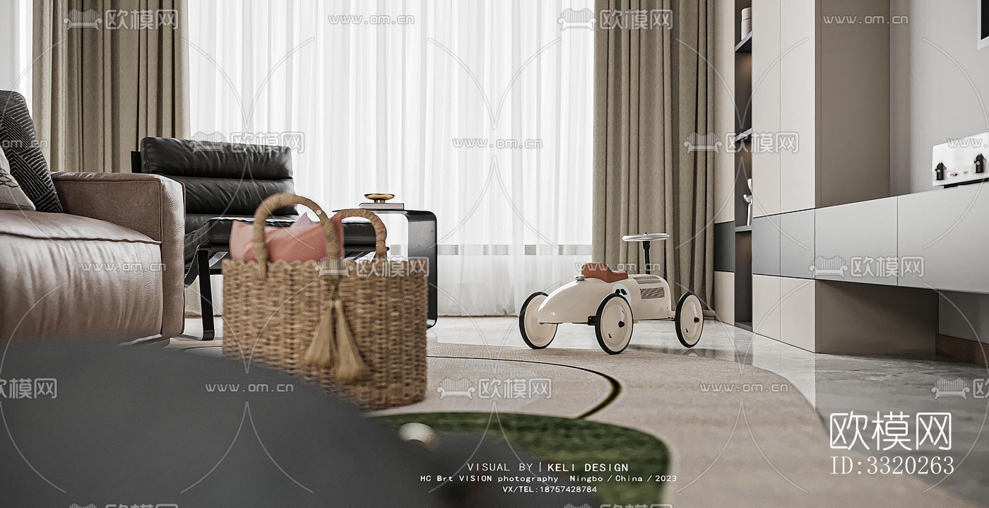 现代客厅效果图下载（渲染图9）