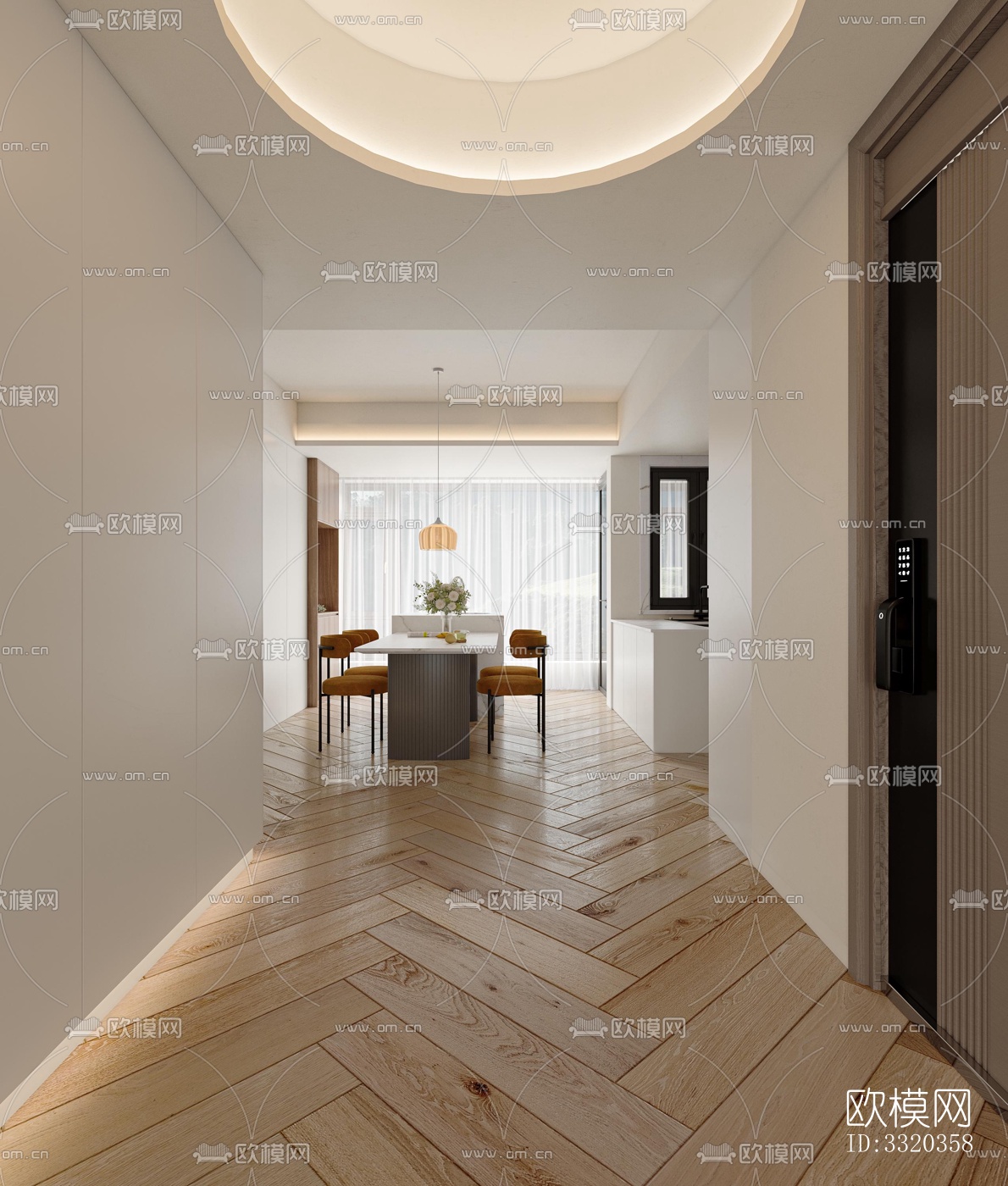 现代客厅效果图下载（渲染图8）