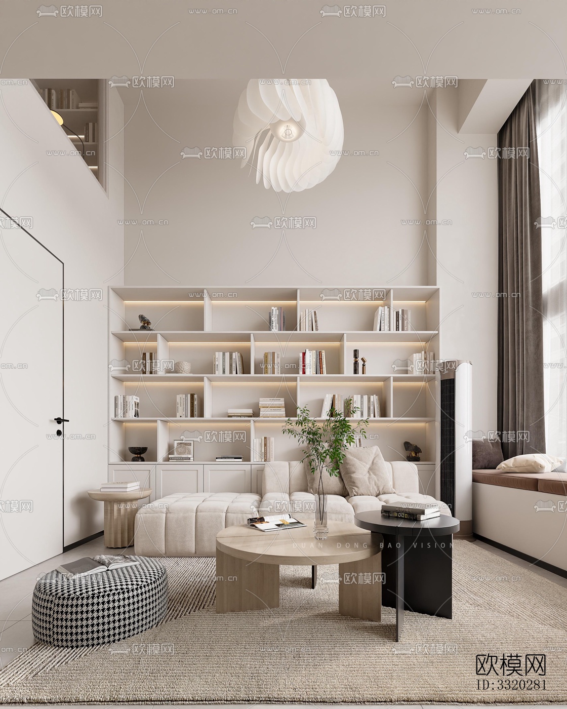 现代客厅效果图下载（渲染图6）