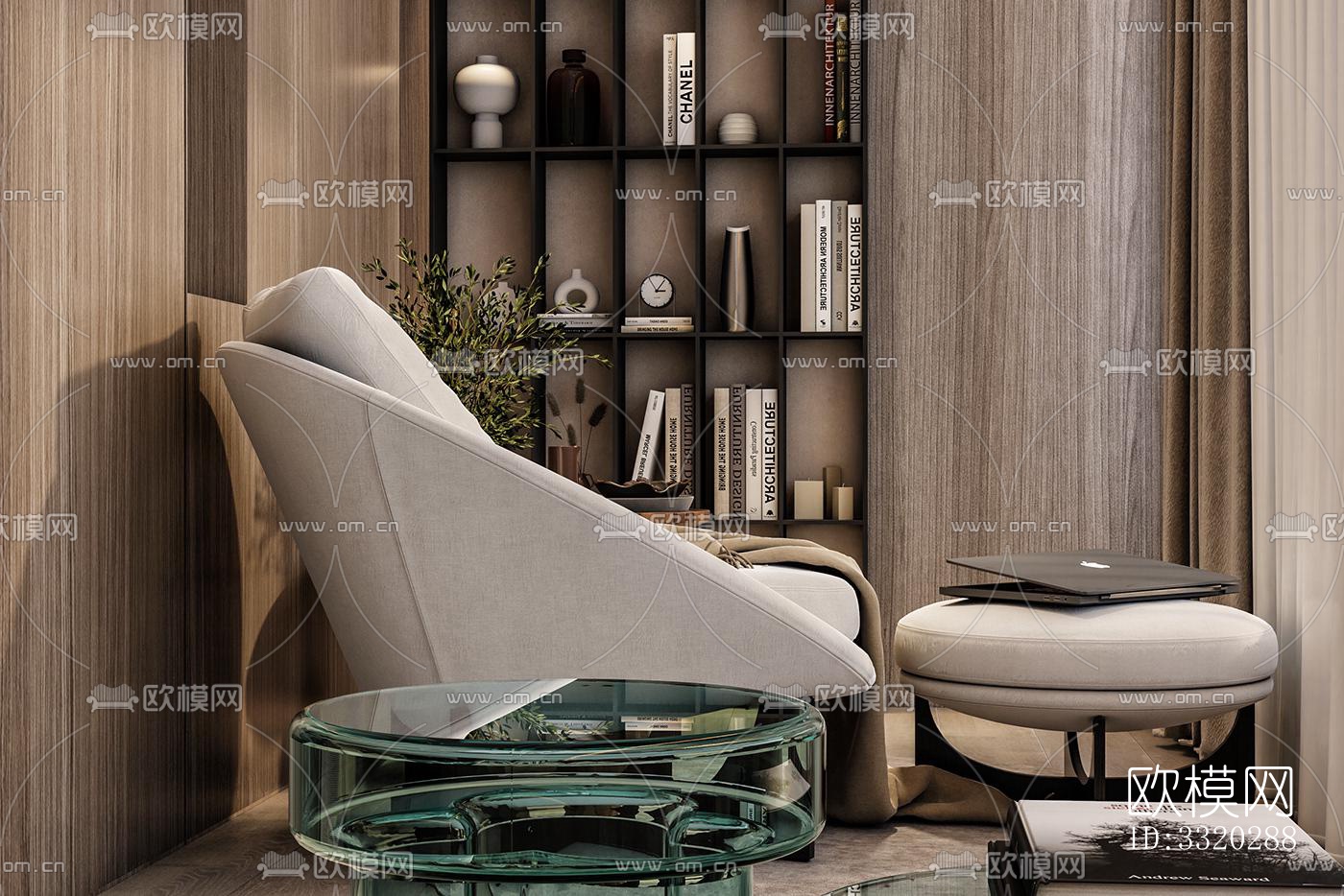 现代客厅效果图下载（渲染图4）