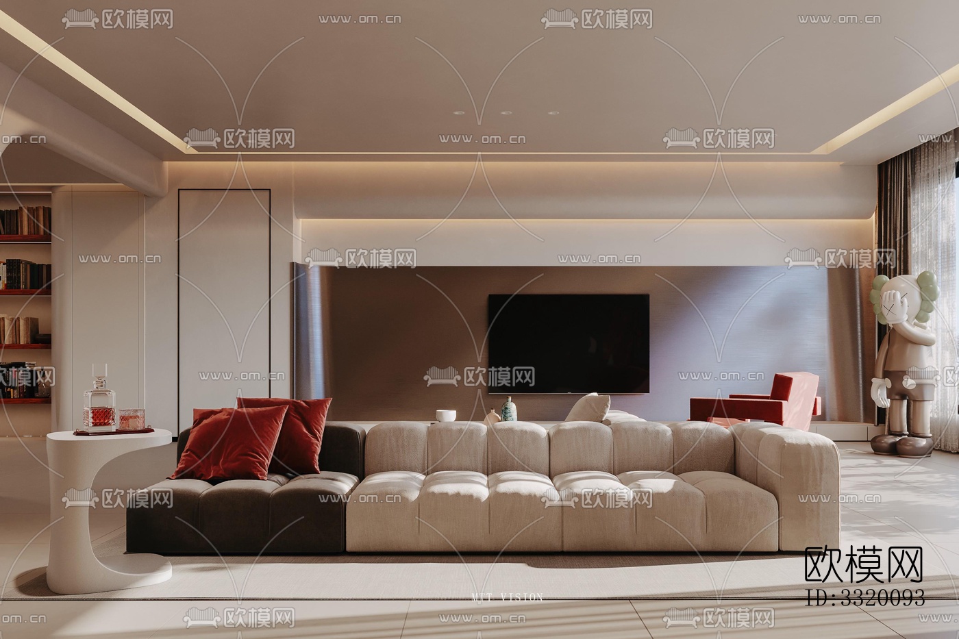 现代客厅效果图下载（渲染图2）