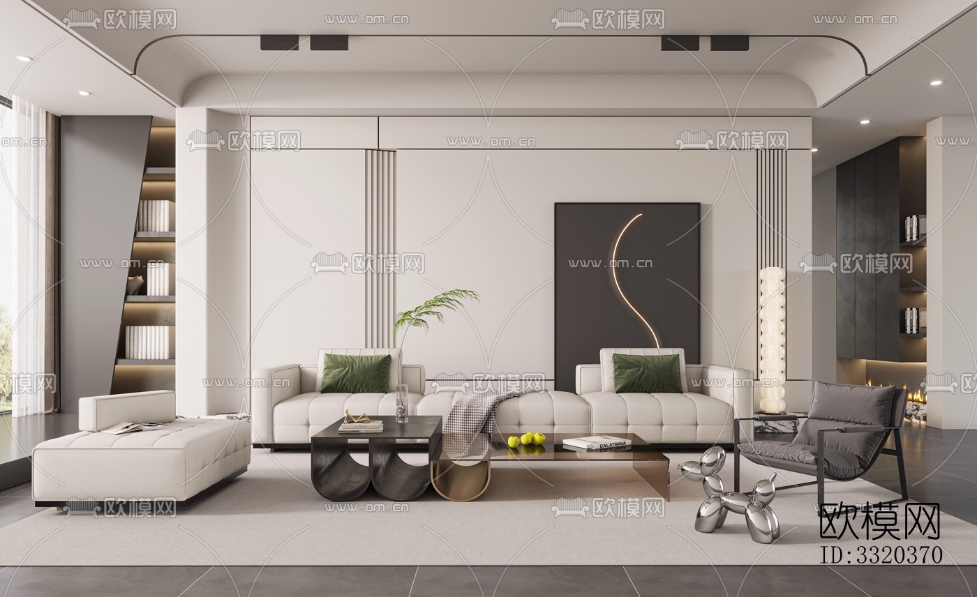 现代客厅效果图下载（渲染图2）