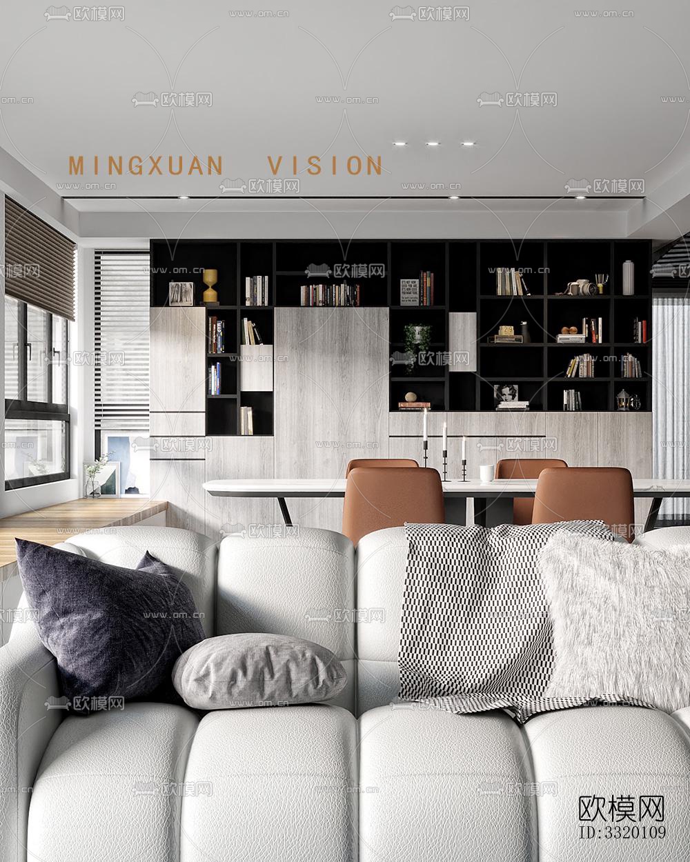 现代客厅效果图下载（渲染图3）