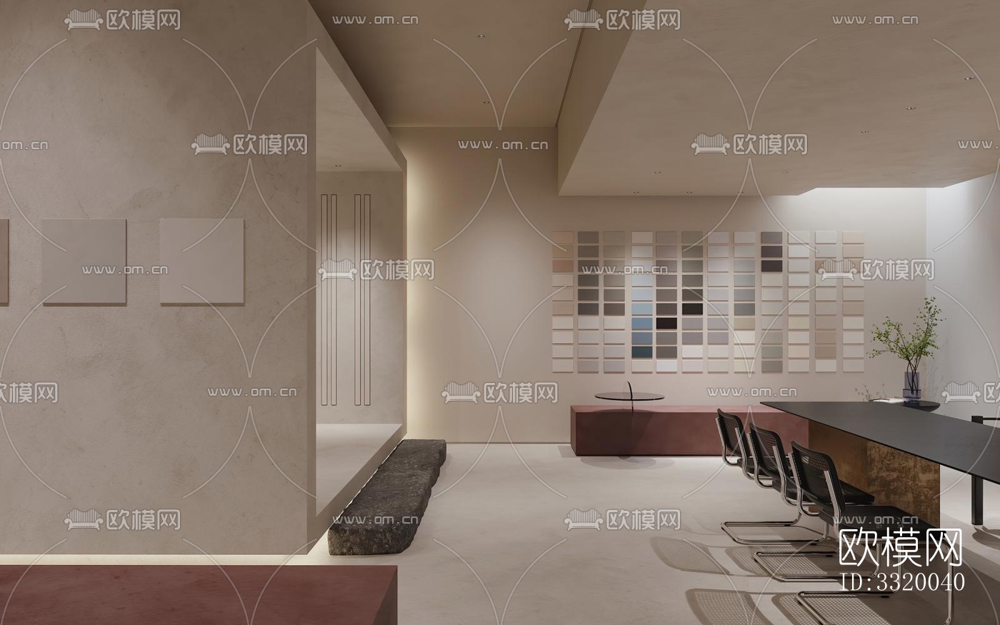 侘寂展览展厅效果图下载（渲染图9）