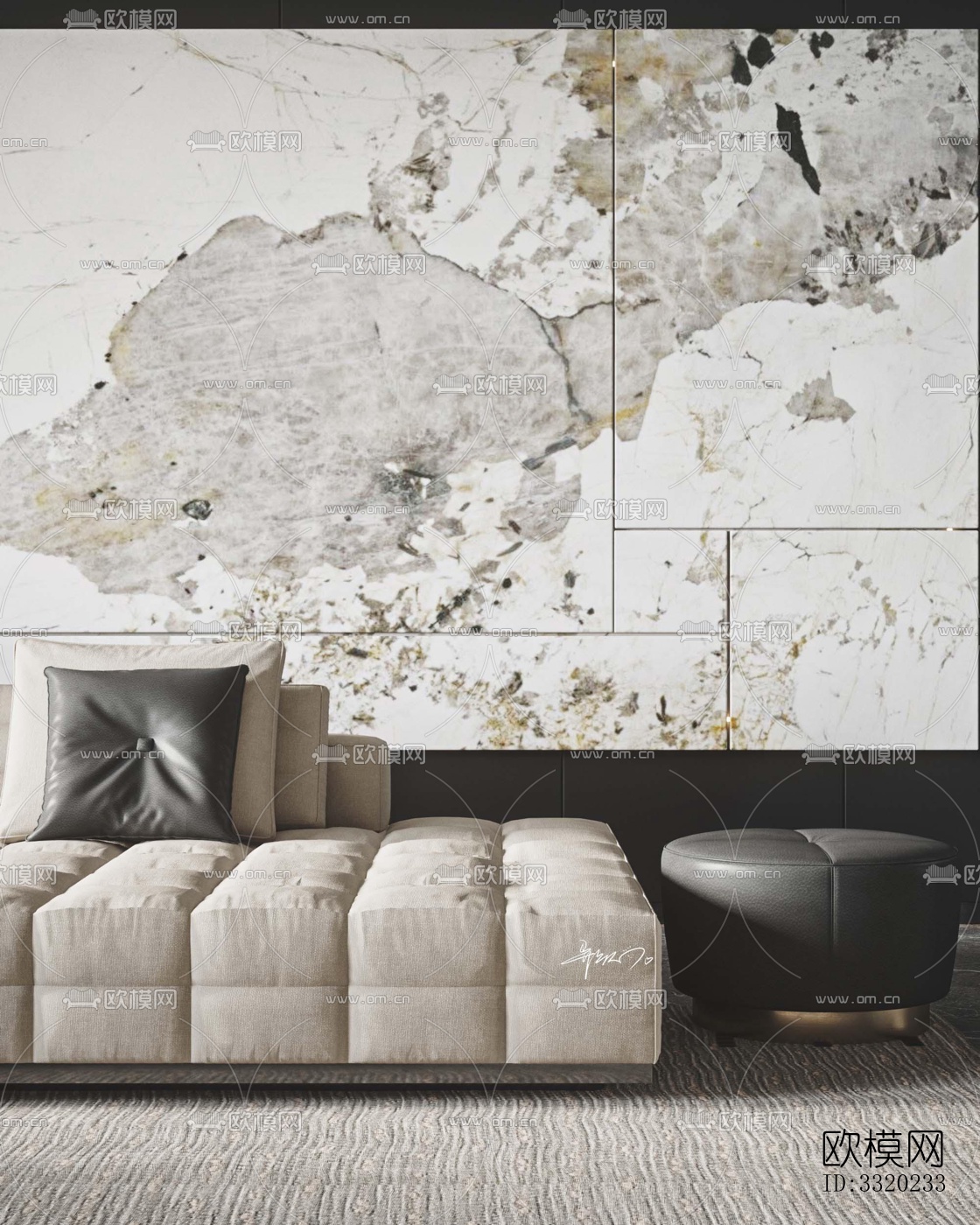 现代客厅效果图下载（渲染图12）