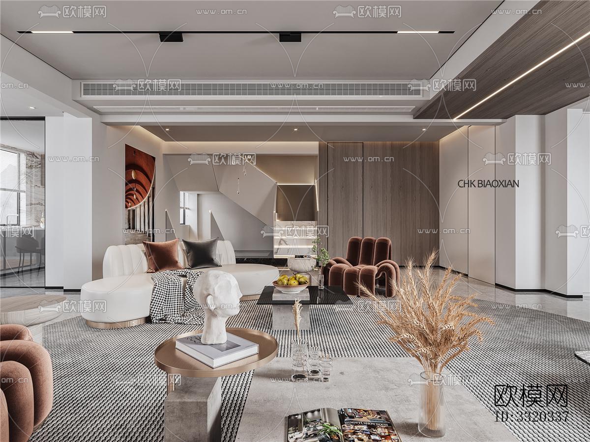 现代客厅效果图下载（渲染图6）