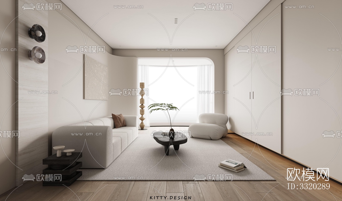 现代客厅效果图下载（渲染图7）