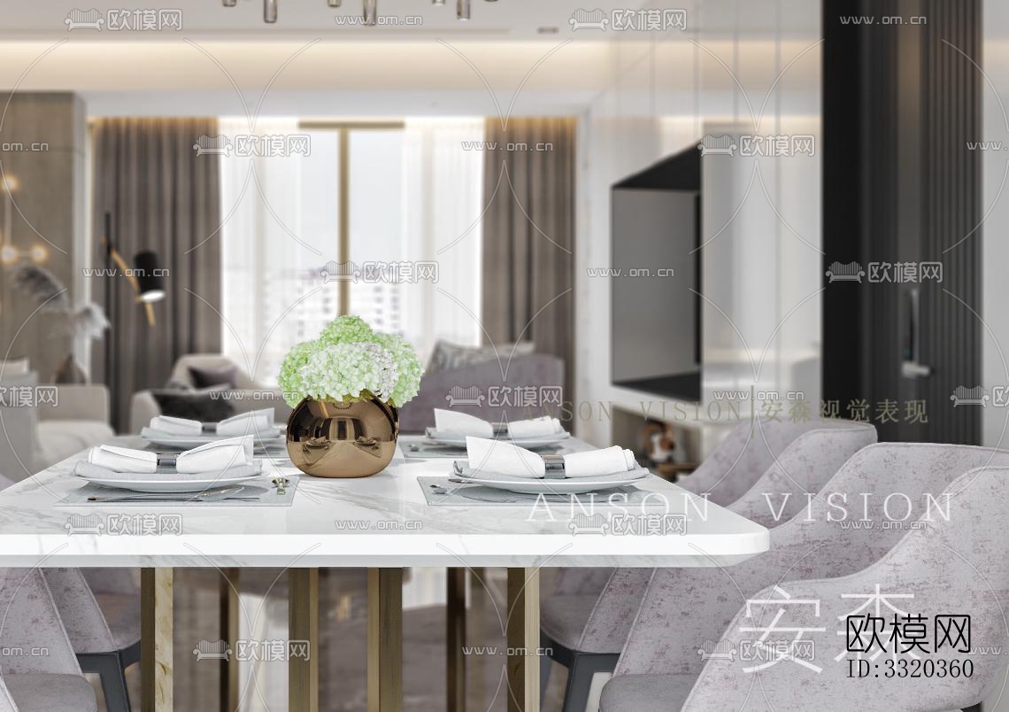 现代客厅效果图下载（渲染图6）