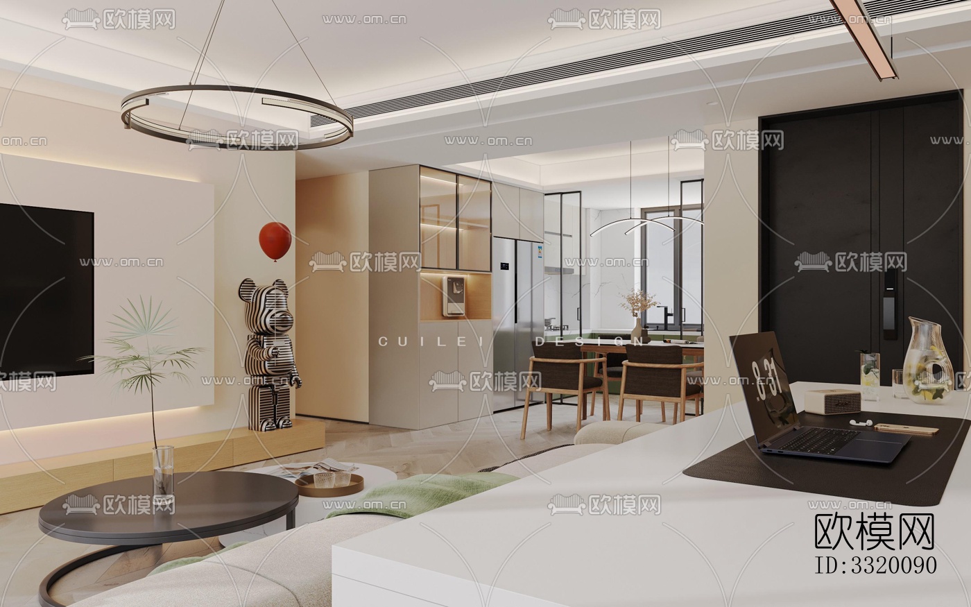 现代客厅效果图下载（渲染图6）