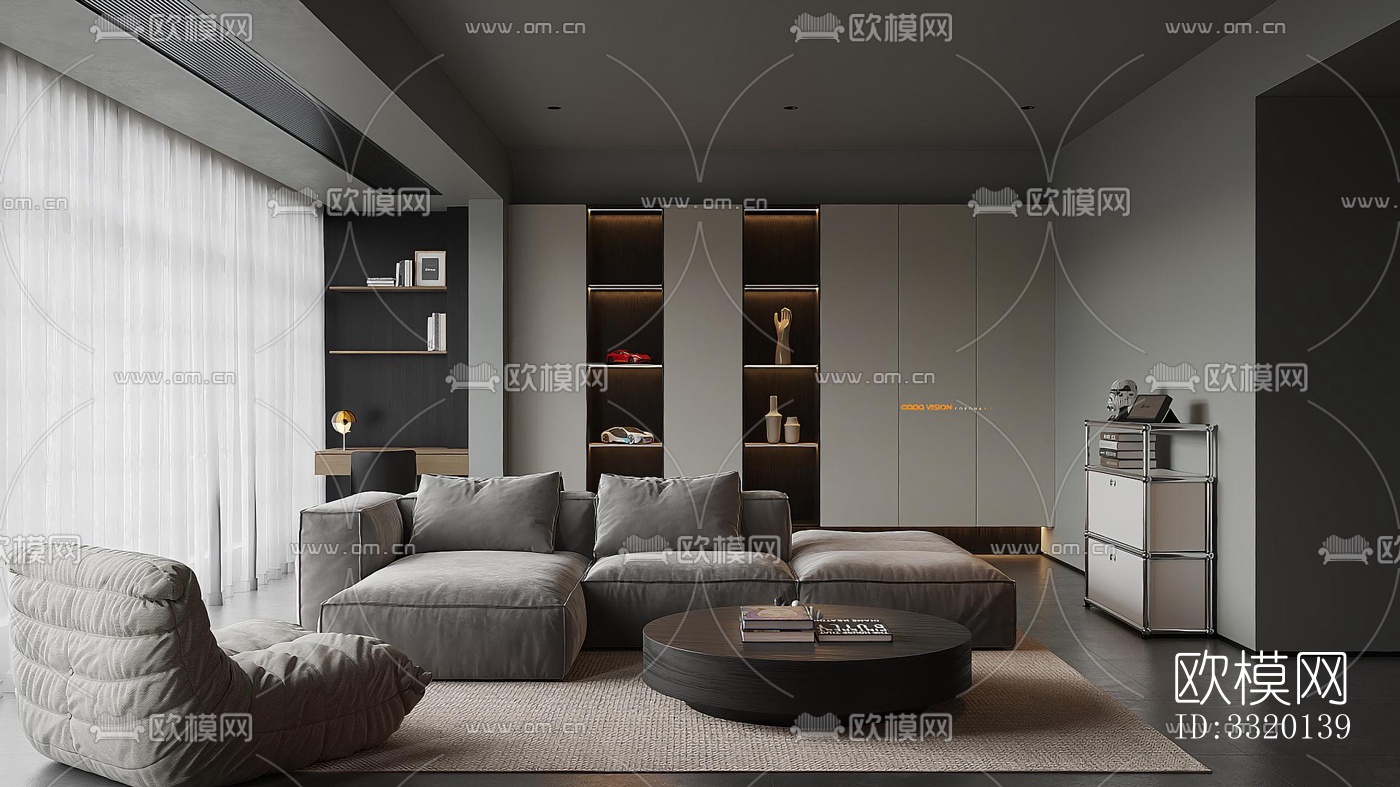 现代客厅效果图下载（渲染图11）