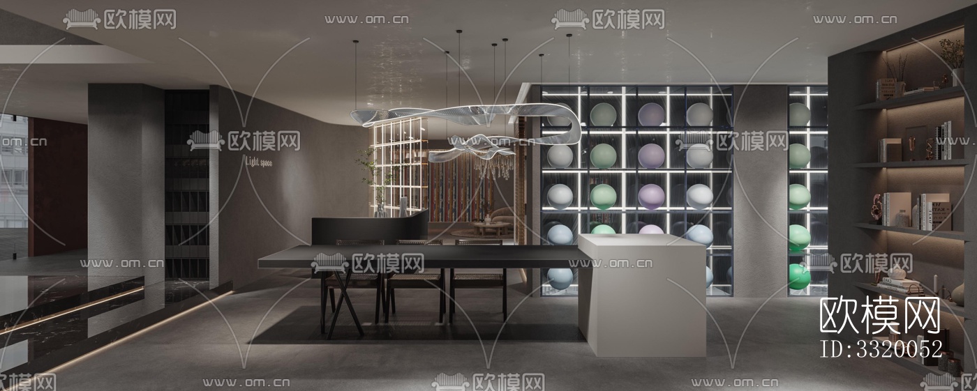 侘寂展览展厅效果图下载（渲染图1）