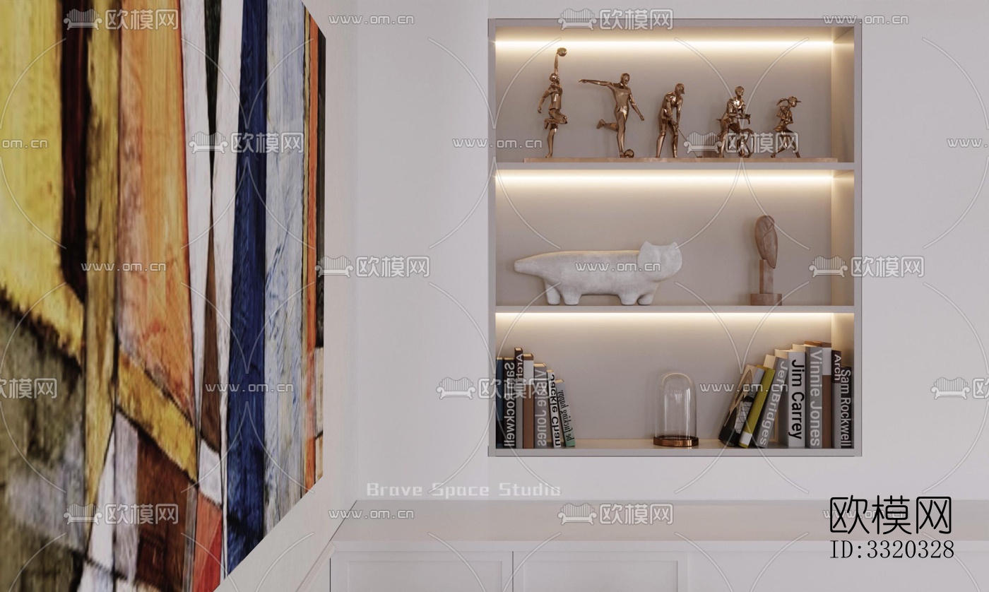 现代客厅效果图下载（渲染图4）