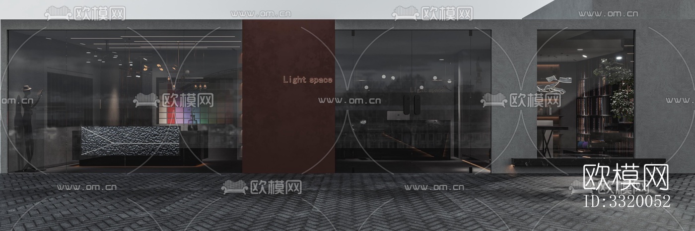 侘寂展览展厅效果图下载（渲染图7）