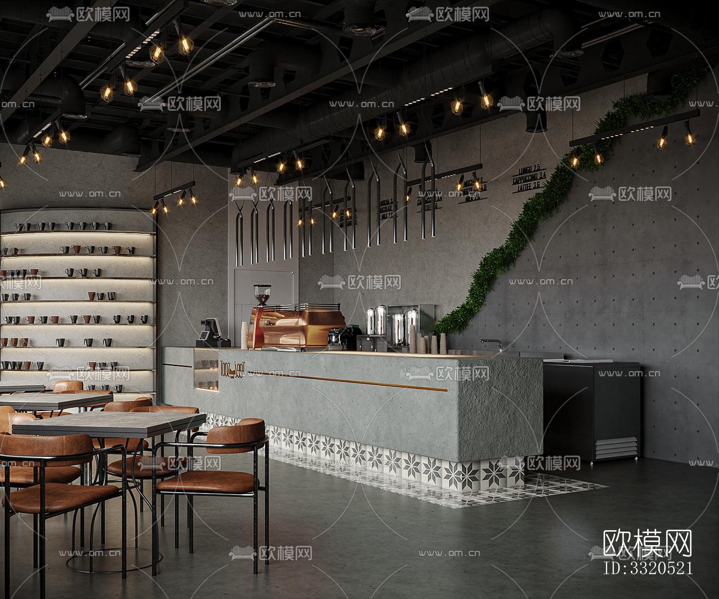 工业风咖啡奶茶效果图下载（渲染图11）