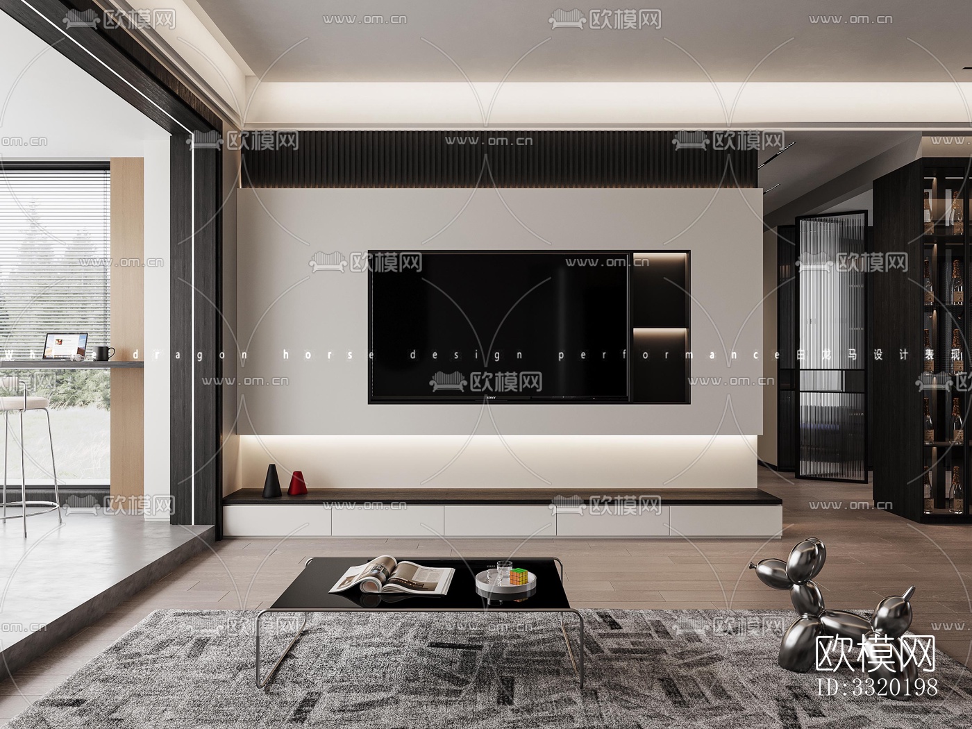 现代客厅效果图下载（渲染图7）