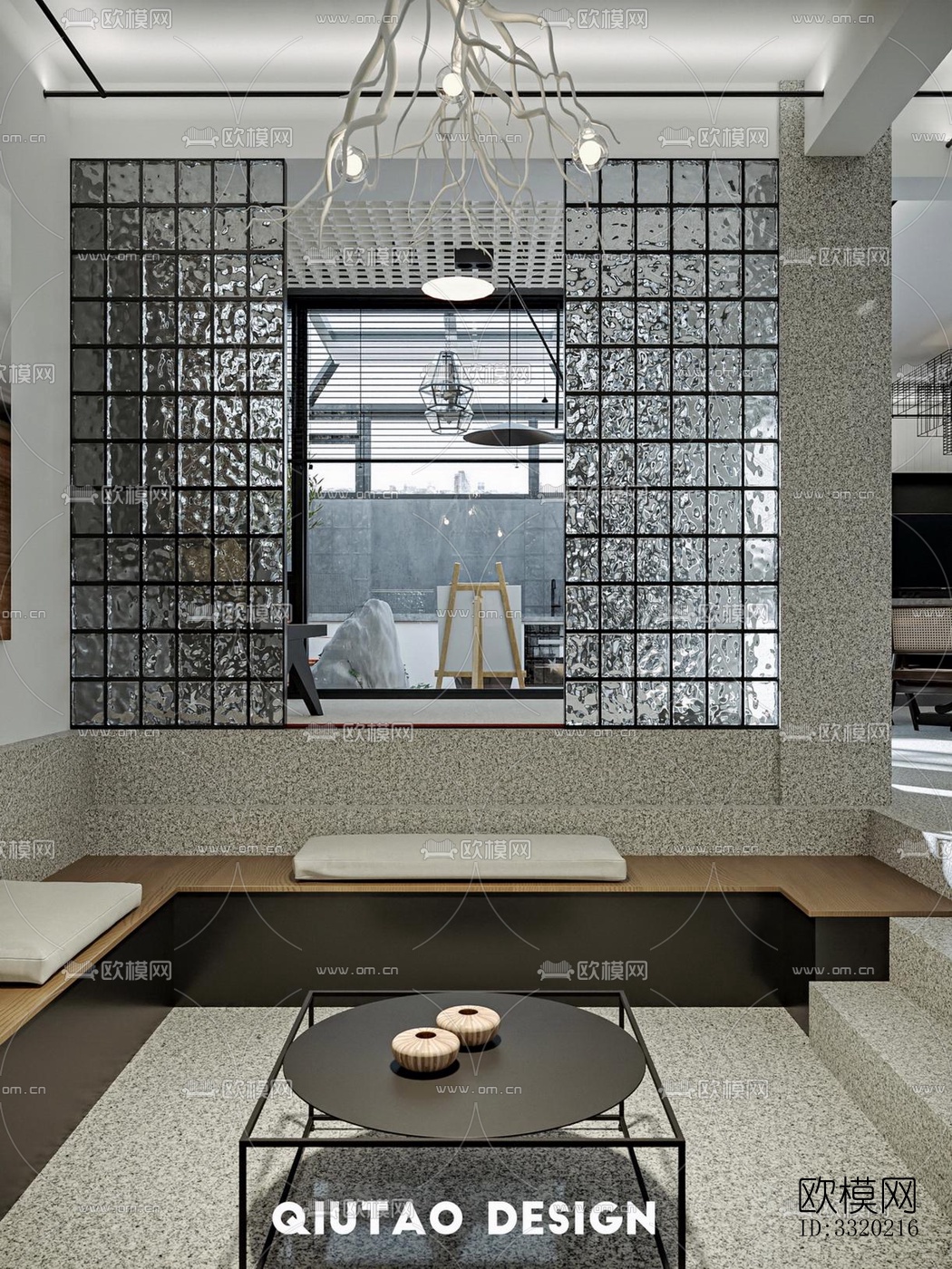 现代客厅效果图下载（渲染图5）