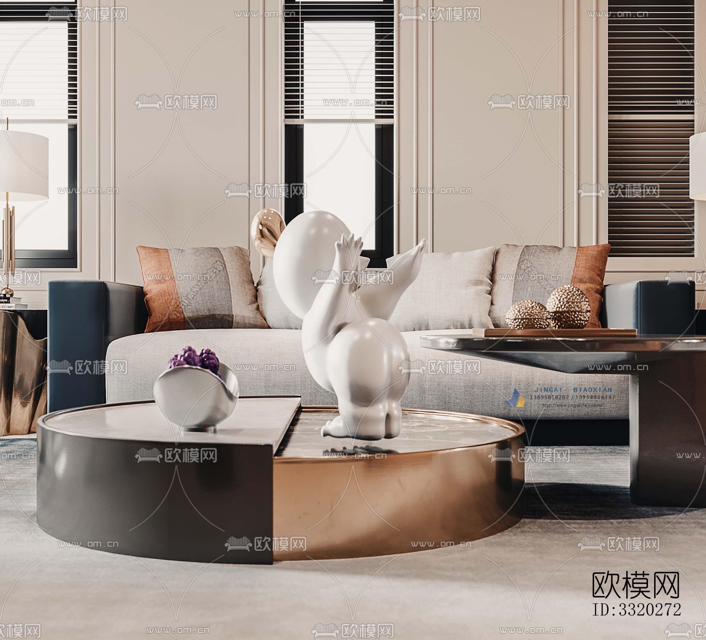 现代客厅效果图下载（渲染图8）