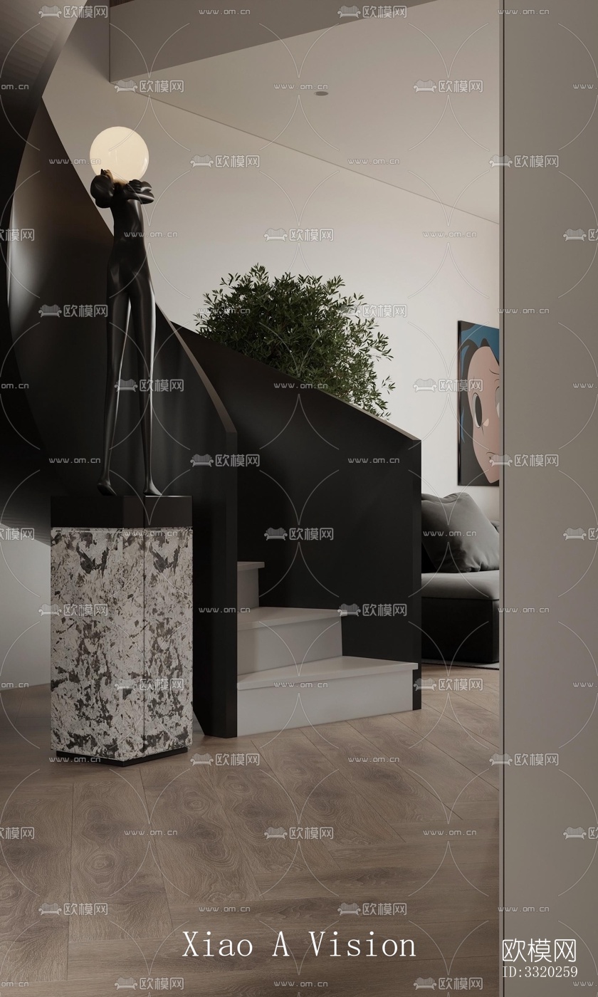 现代客厅效果图下载（渲染图4）