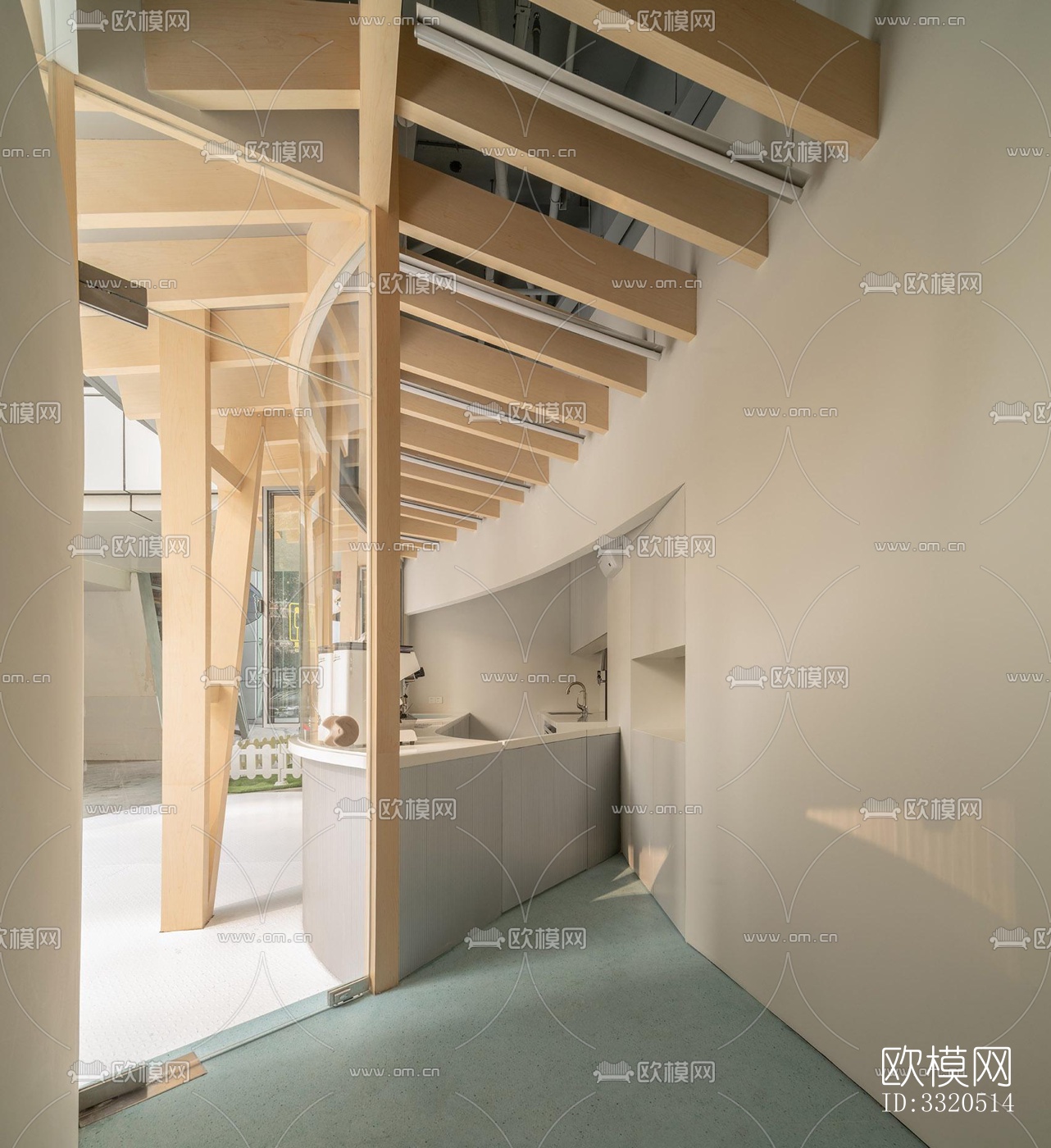 原木风咖啡奶茶效果图下载（渲染图3）