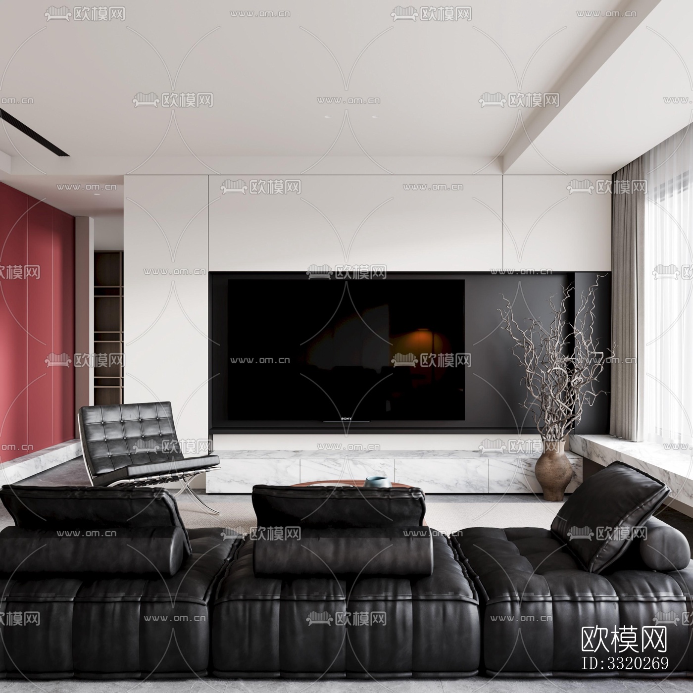 现代客厅效果图下载（渲染图6）