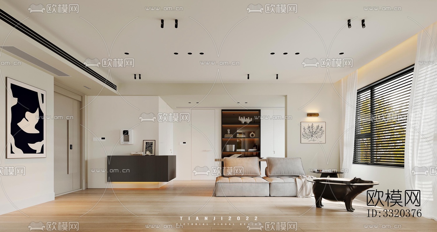 现代客厅效果图下载（渲染图1）