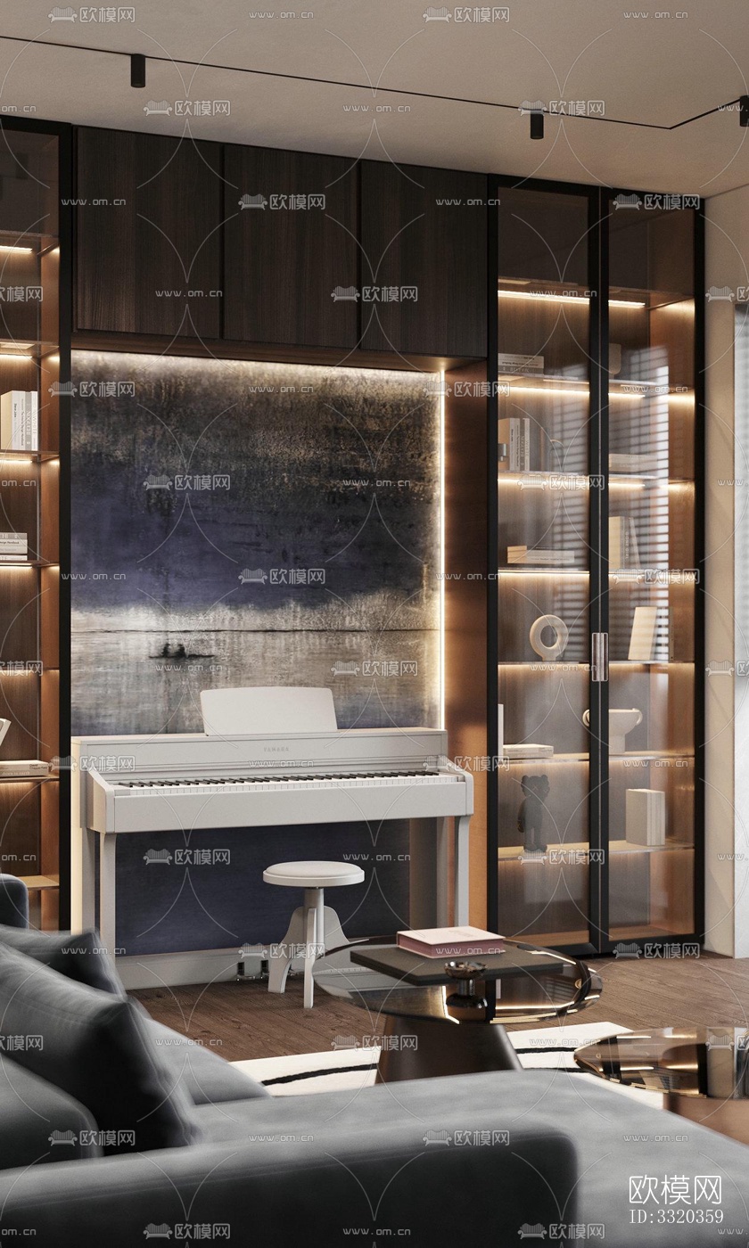 现代客厅效果图下载（渲染图5）