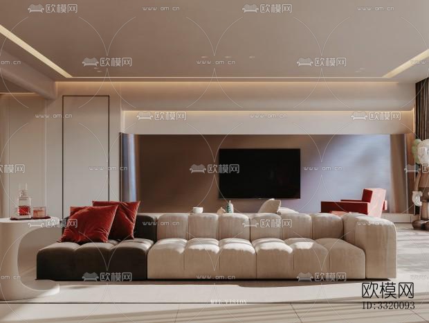 现代客厅效果图下载（渲染图1）