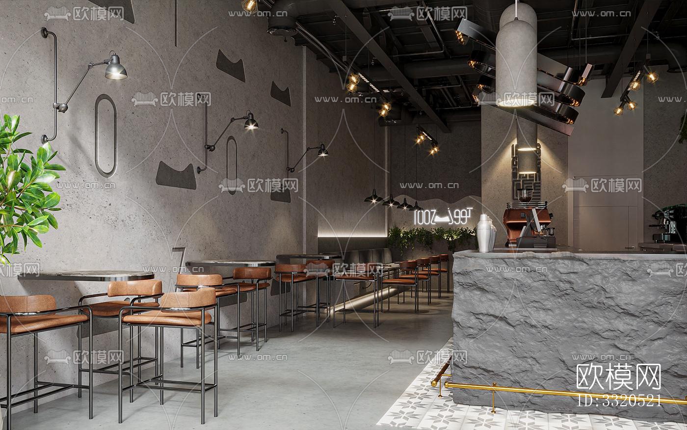 工业风咖啡奶茶效果图下载（渲染图9）