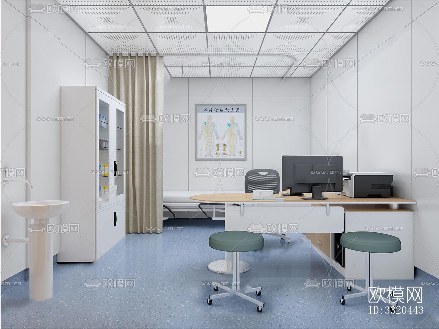 现代医院效果图下载（渲染图1）