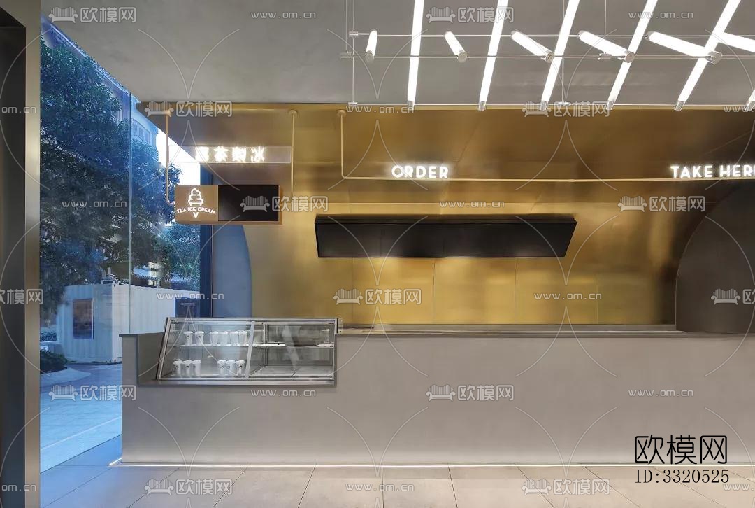 新中式咖啡奶茶效果图下载（渲染图11）