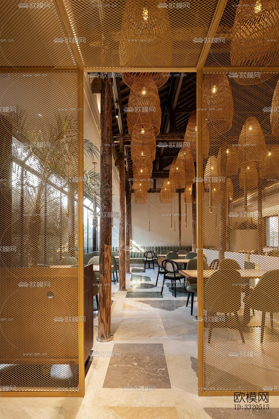 原木风咖啡奶茶效果图下载（渲染图3）