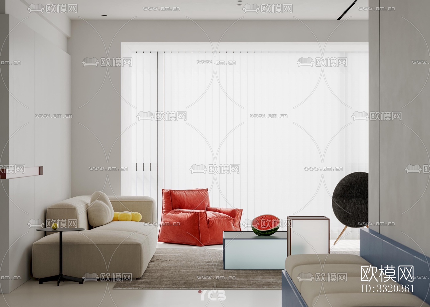 现代客厅效果图下载（渲染图1）