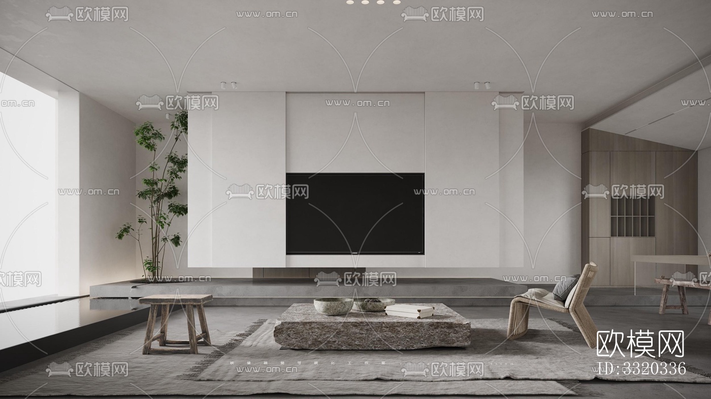 现代客厅效果图下载（渲染图5）