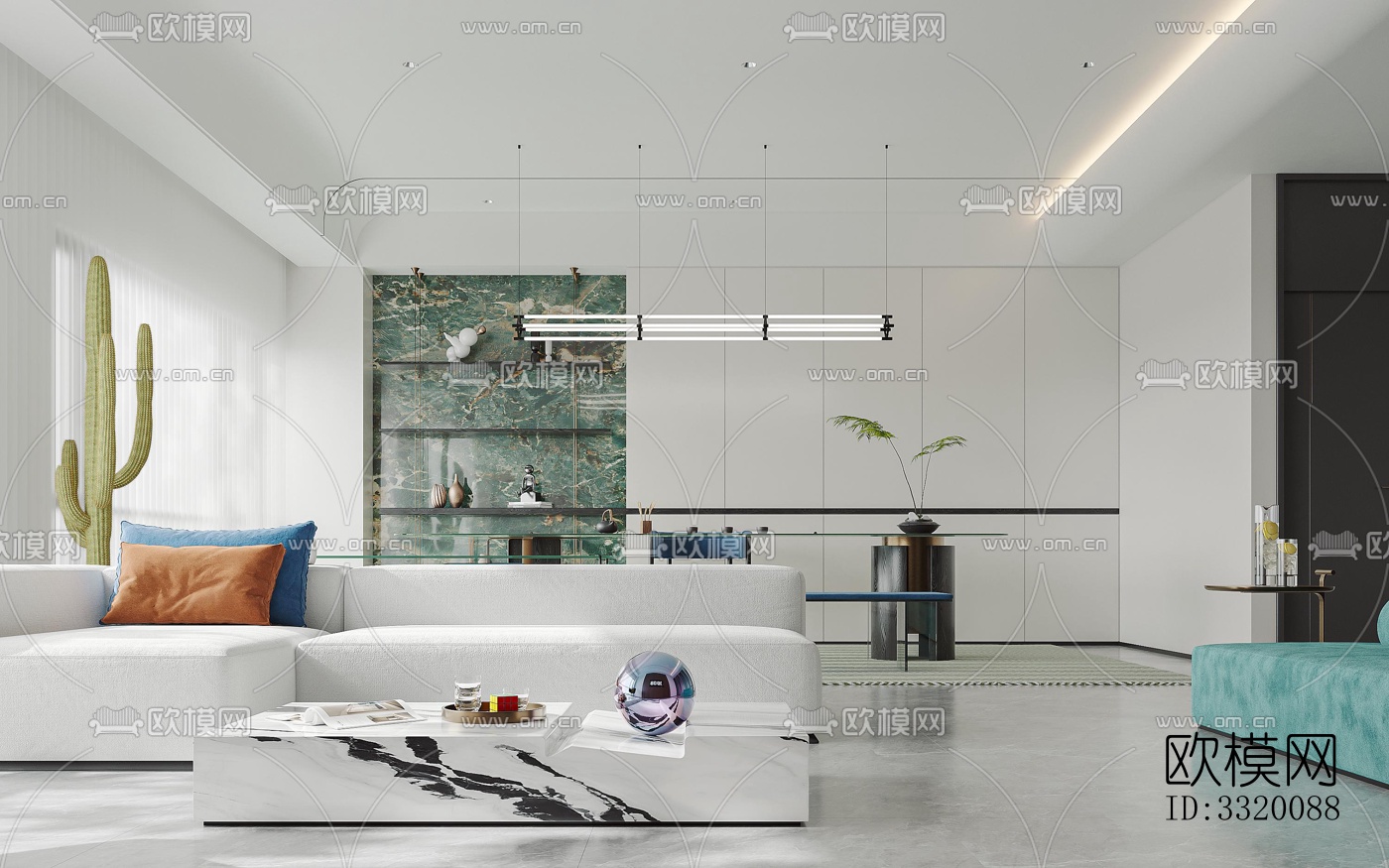 现代客厅效果图下载（渲染图2）