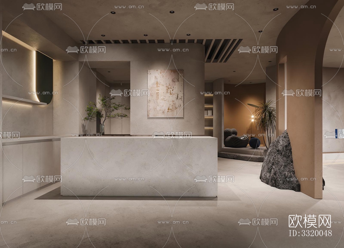 侘寂展览展厅效果图下载（渲染图15）