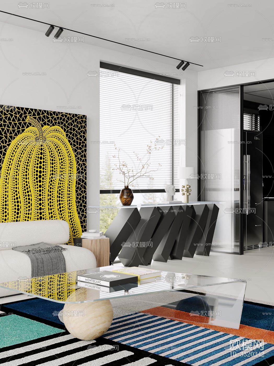 现代客厅效果图下载（渲染图6）