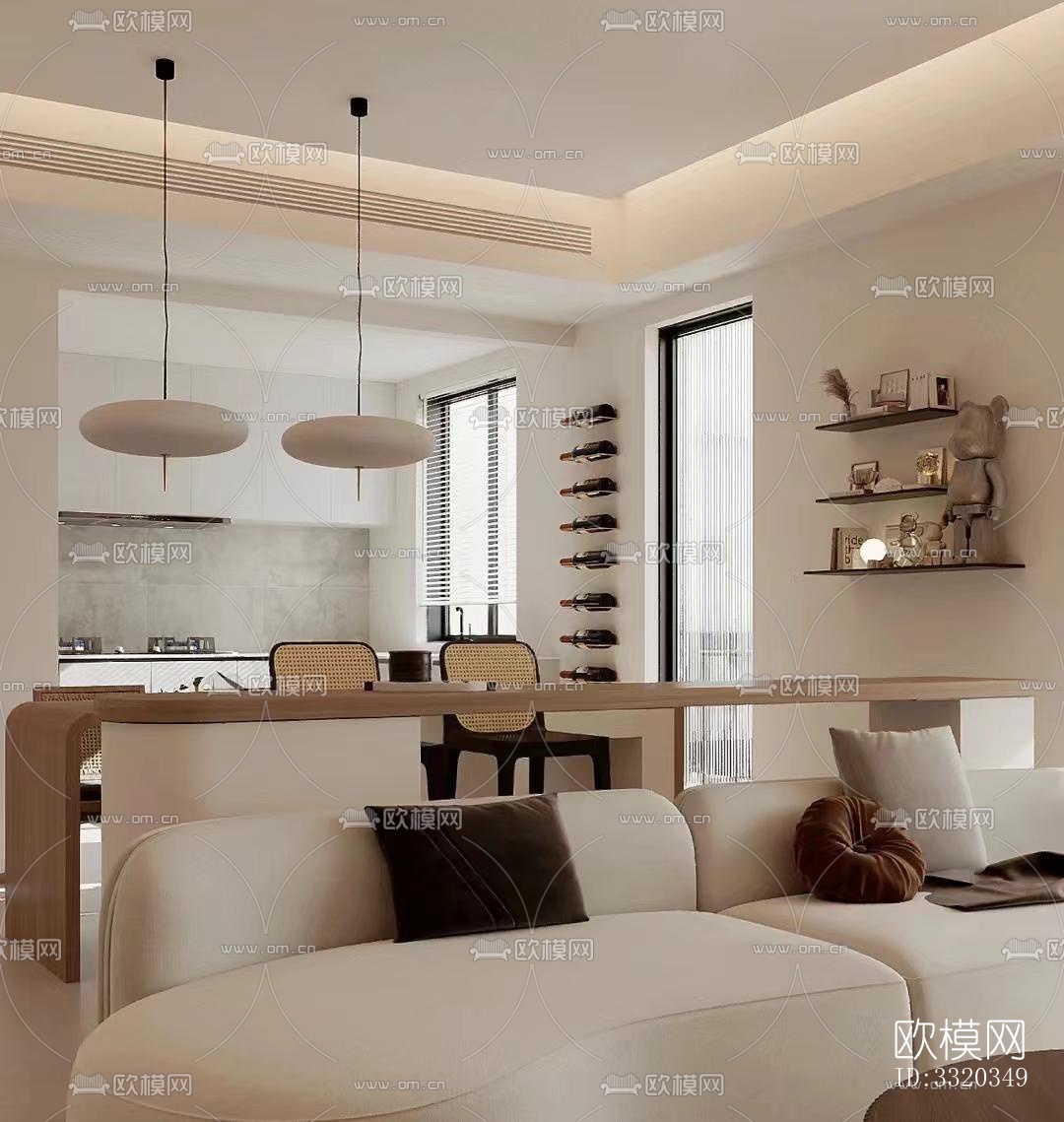 现代客厅效果图下载（渲染图1）