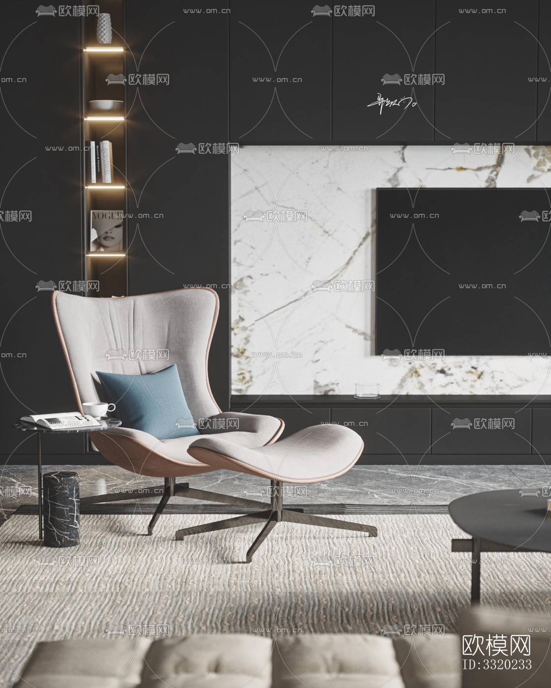 现代客厅效果图下载（渲染图15）