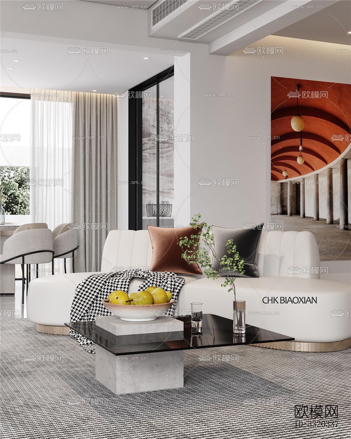 现代客厅效果图下载（渲染图3）