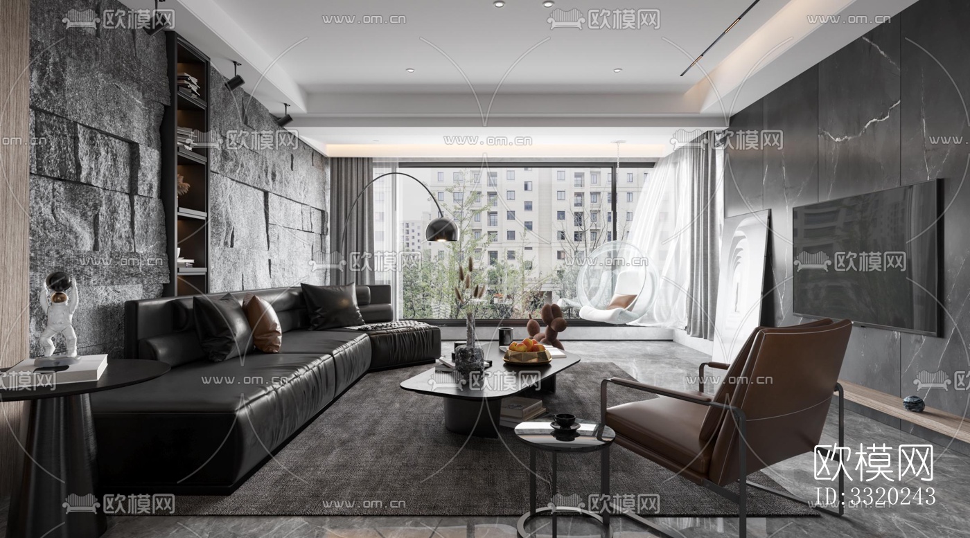 现代客厅效果图下载（渲染图5）