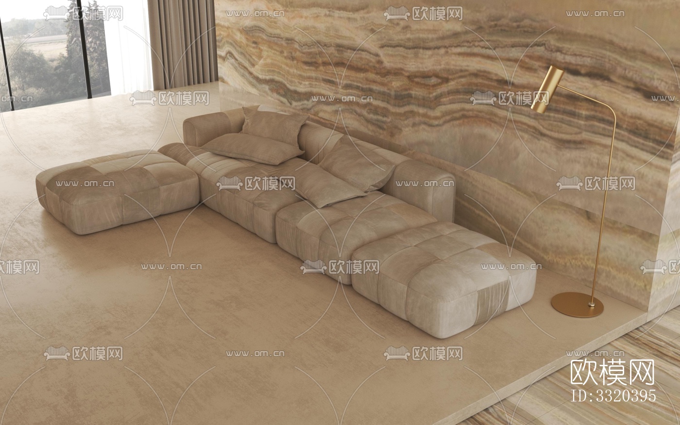 现代客厅效果图下载（渲染图2）