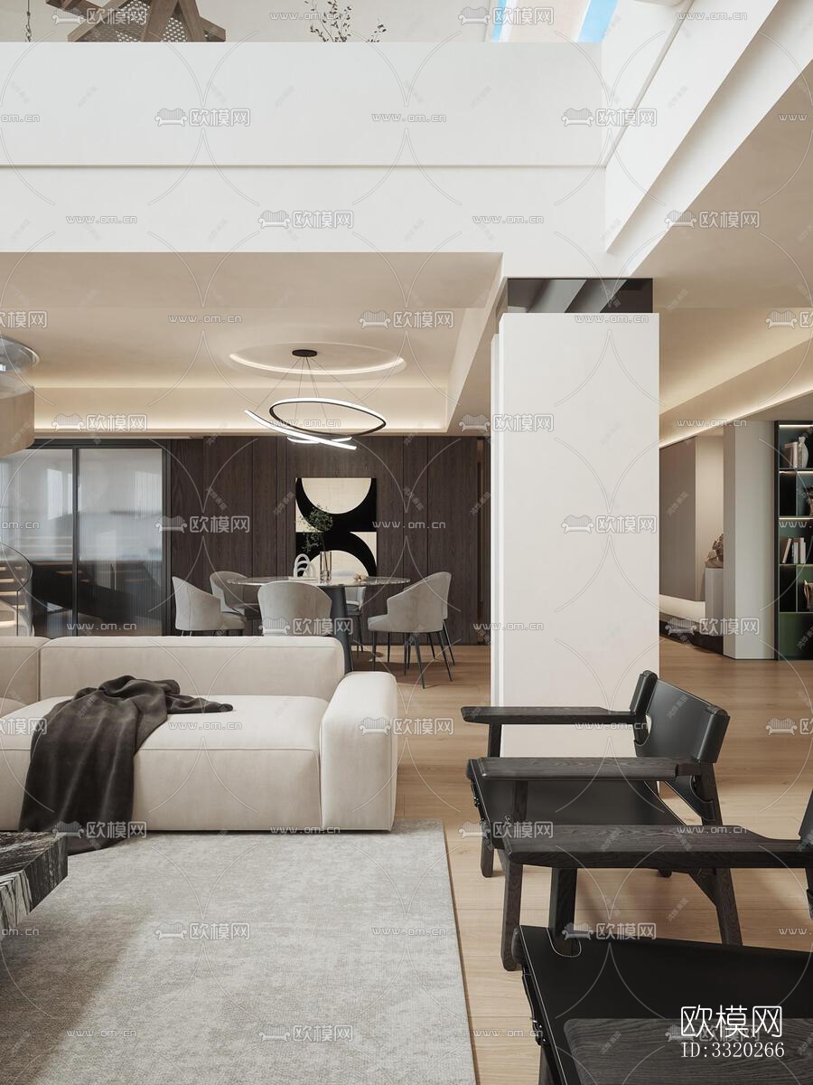 现代客厅效果图下载（渲染图3）