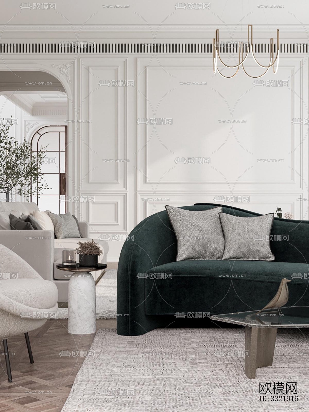 现代客厅效果图下载（渲染图7）