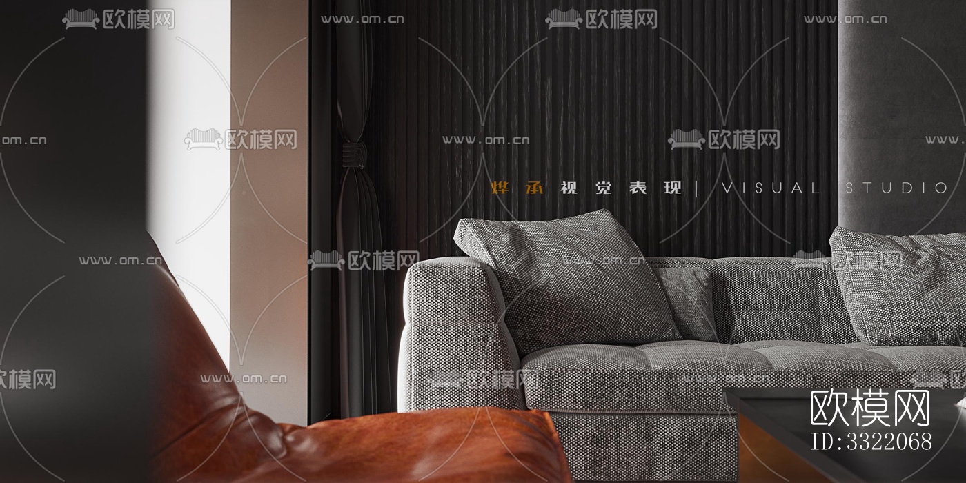 现代客厅效果图下载（渲染图1）