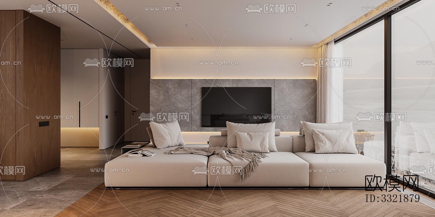 现代客厅效果图下载（渲染图15）