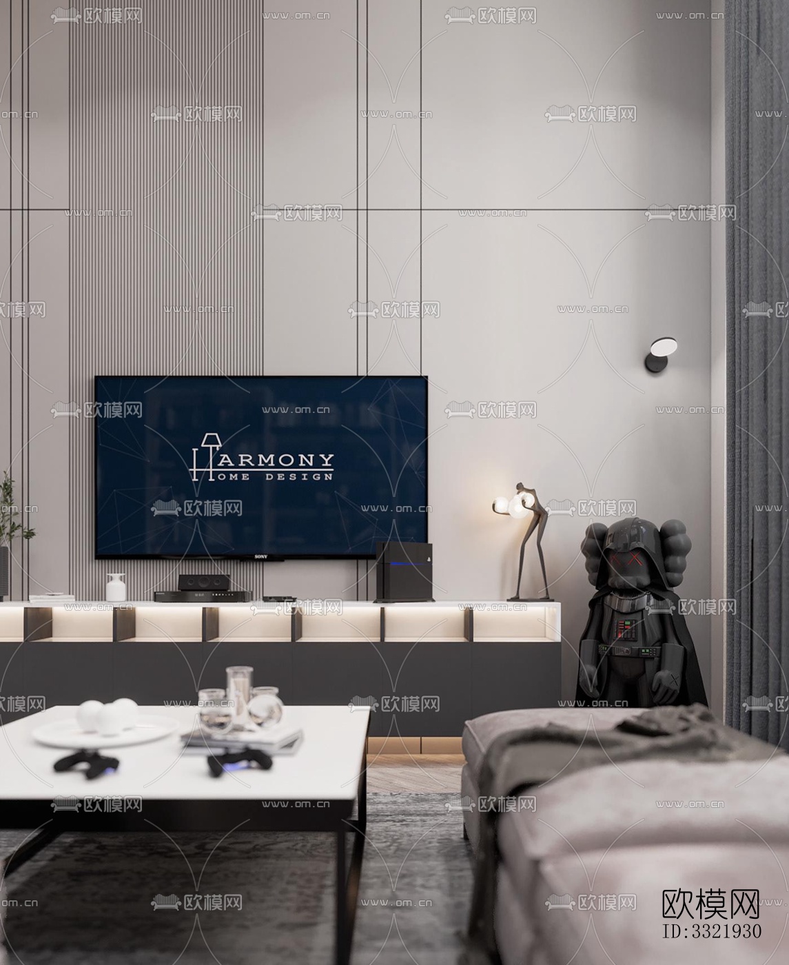 现代客厅效果图下载（渲染图8）