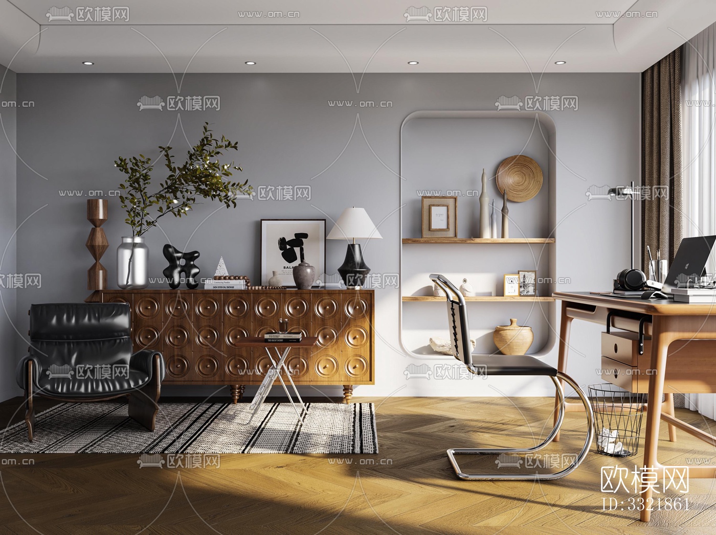 现代客厅效果图下载（渲染图2）