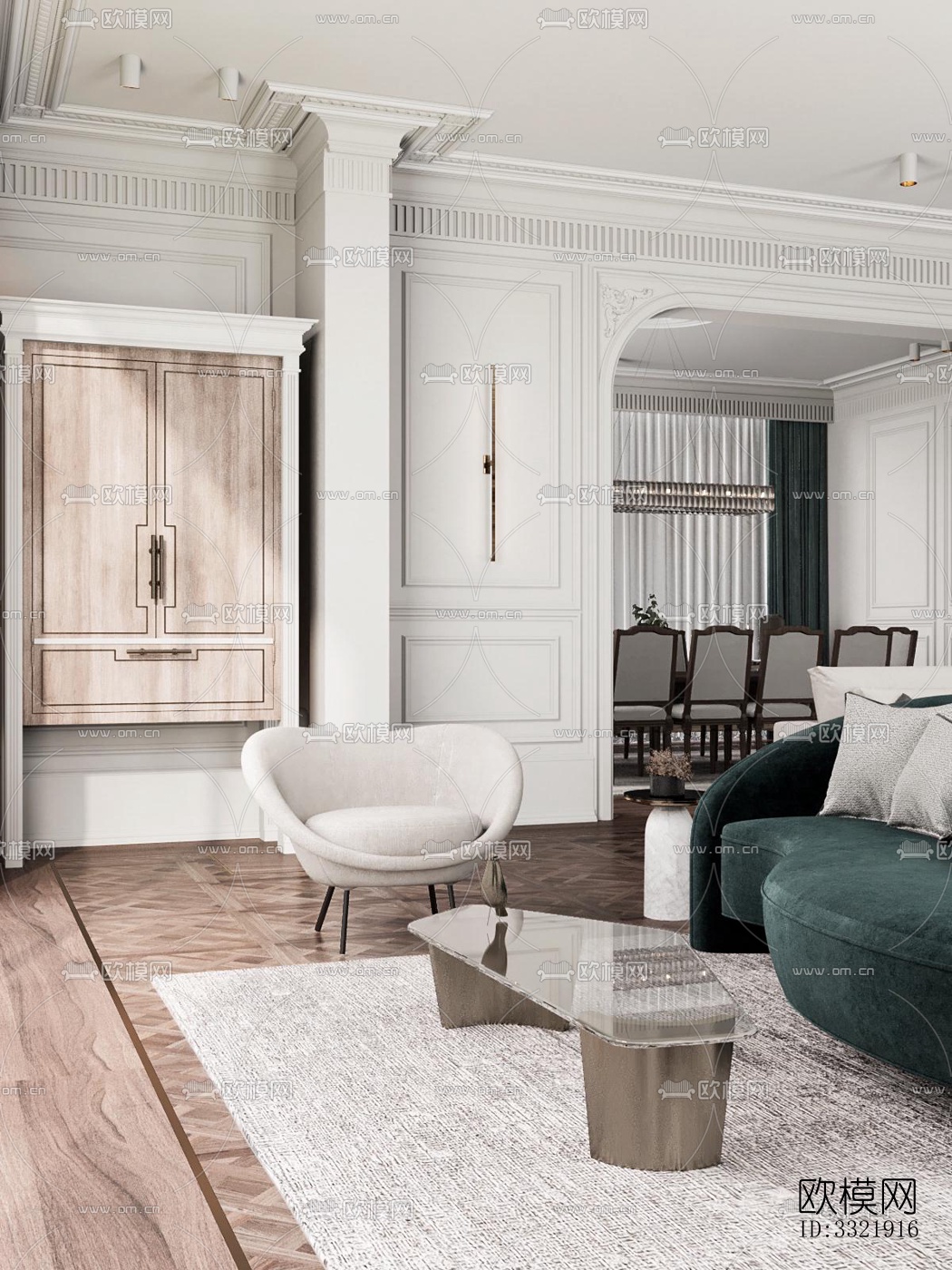 现代客厅效果图下载（渲染图8）