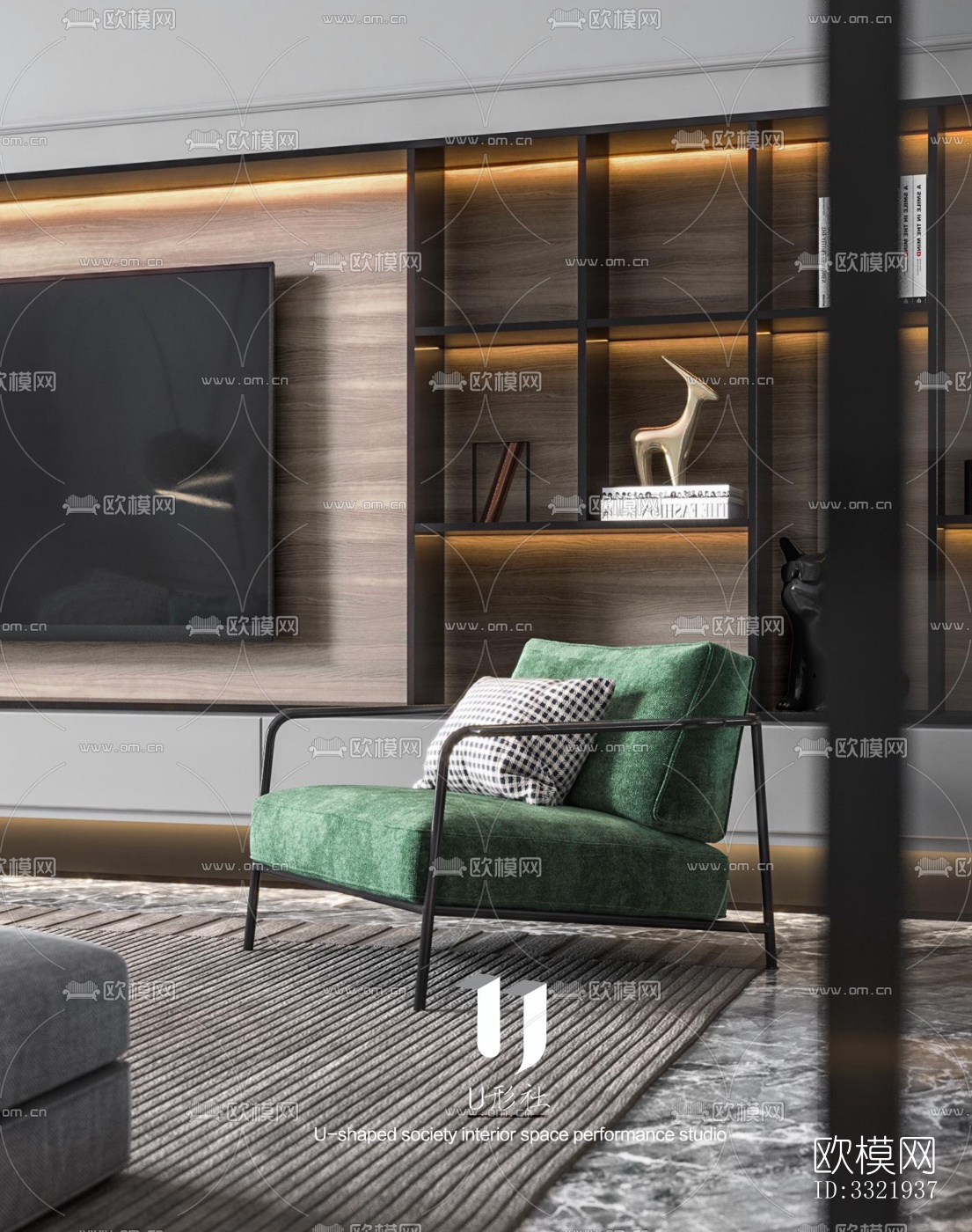 现代客厅效果图下载（渲染图8）